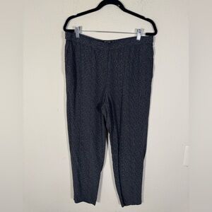 Eileen Fisher Medium elastic waist elevated pants gray and beige with pockets